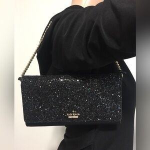 Kate spade glitter shoulder bag clutch NEW